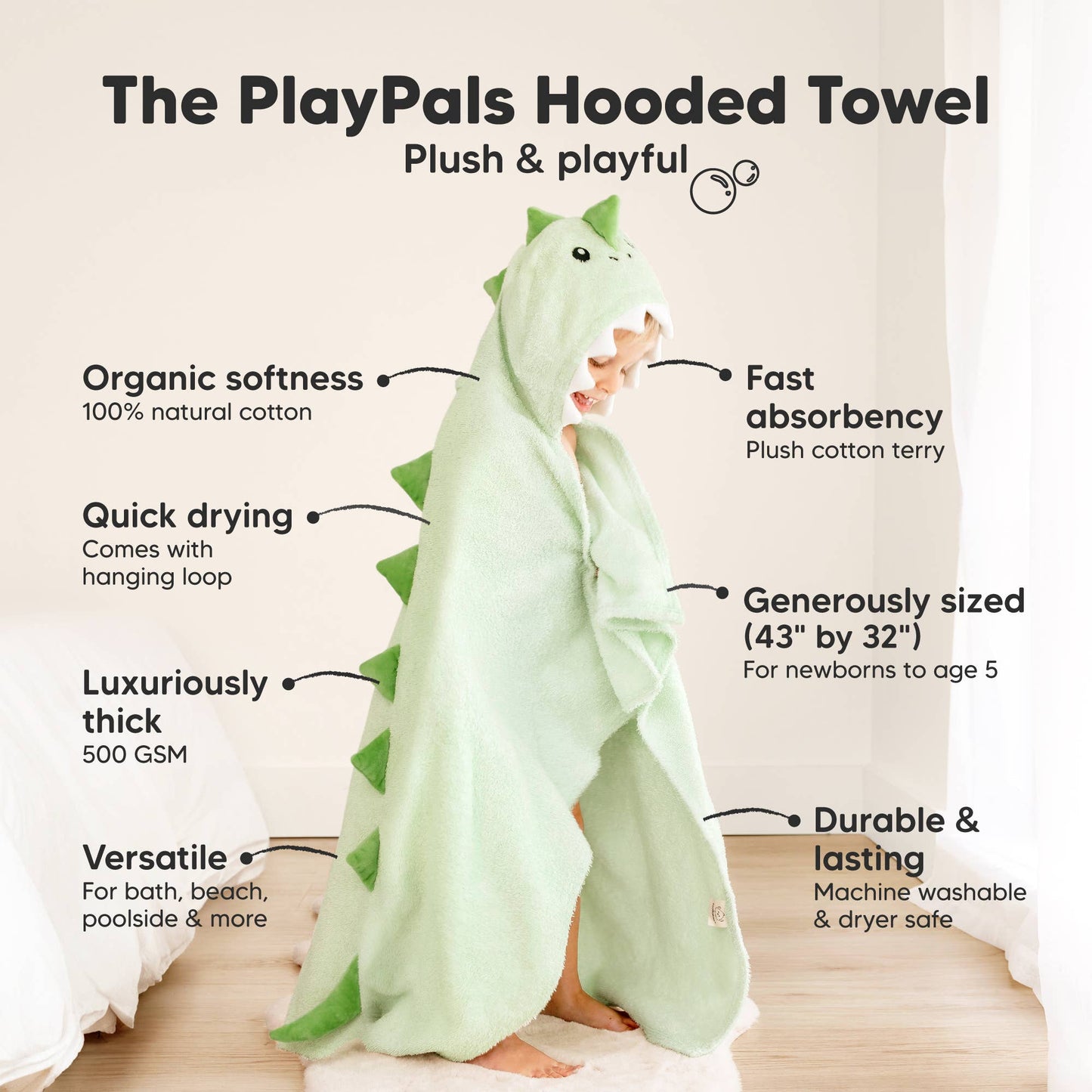 Dragon Hooded Baby Bath Towels