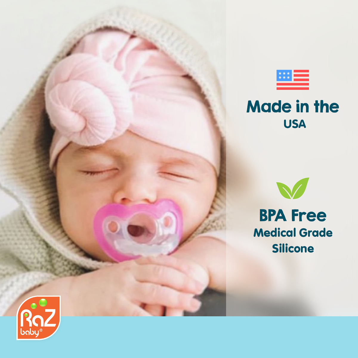 RaZbuddy Bobby Bear Paci/Teether Holder