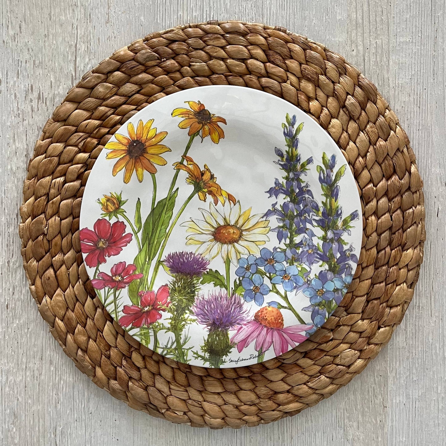 Wildflower Floral Garden Bamboo Dinner Plate