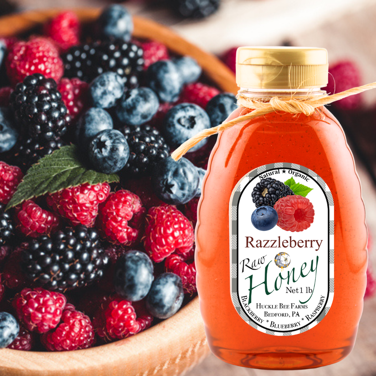 Razzleberry Infused Raw Honey
