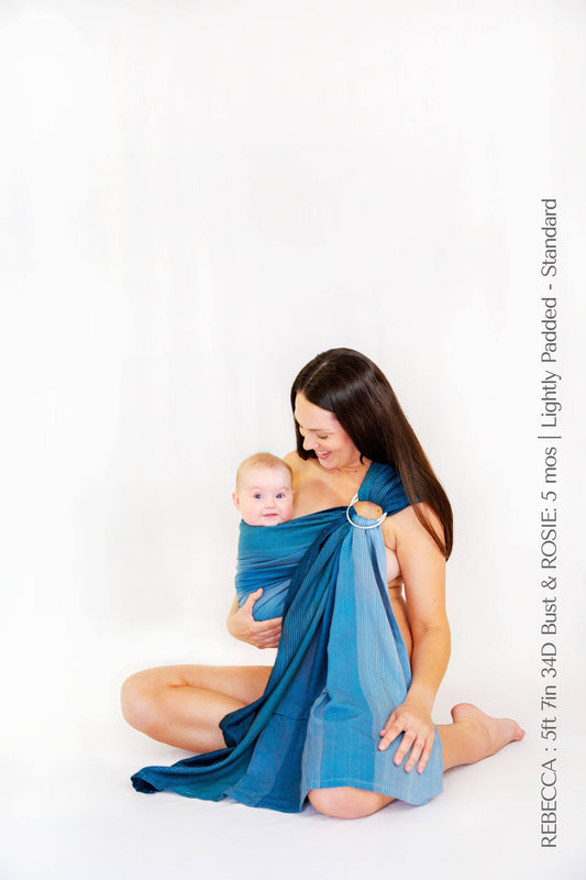 Teal Ombré Lightly Padded Ring Sling
