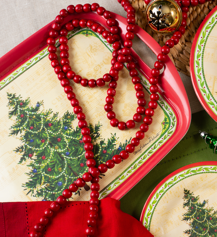 Merry Christmas Tree Bamboo Serving Tray/ Hostess Gift