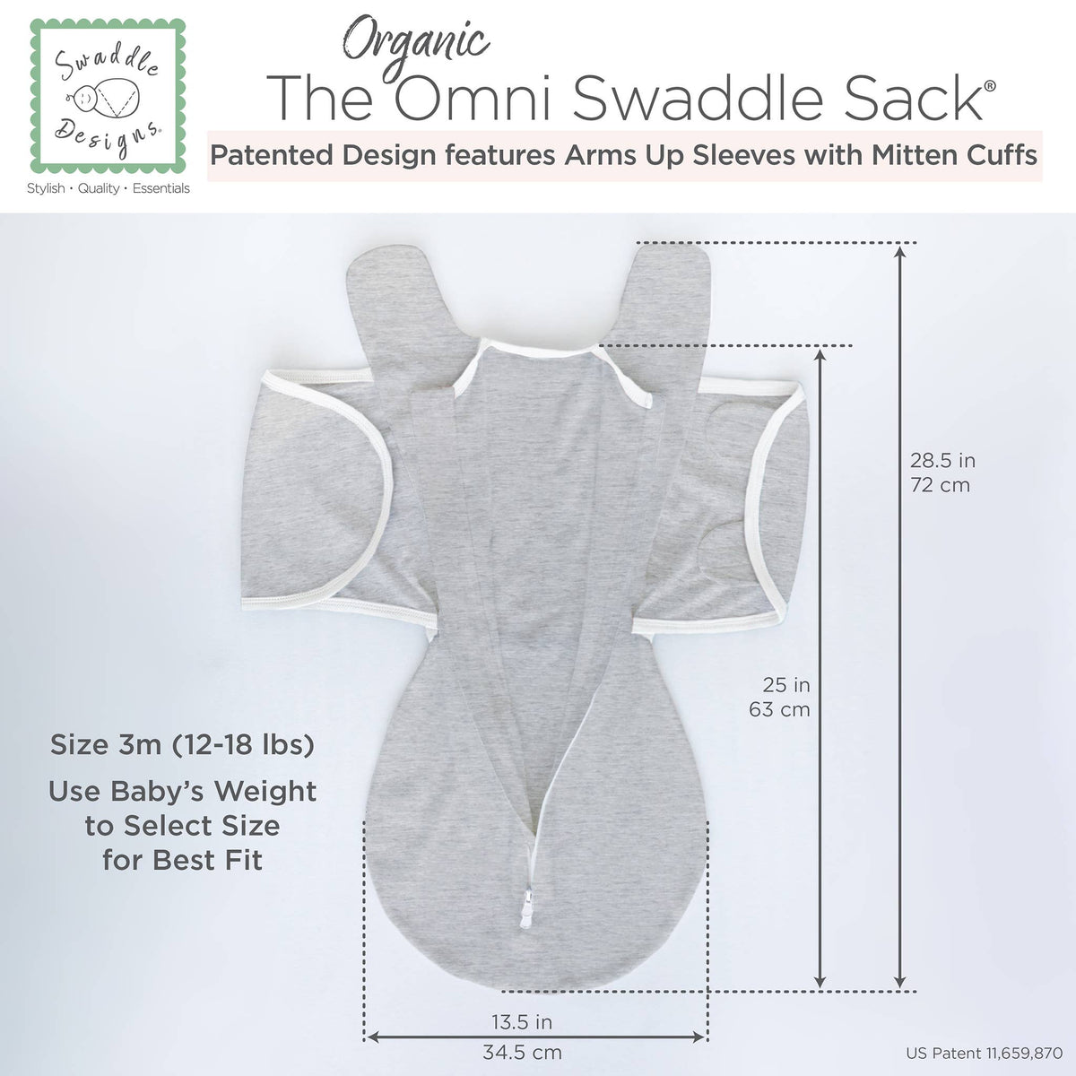 Organic Omni Swaddle Sack, Soft Blue