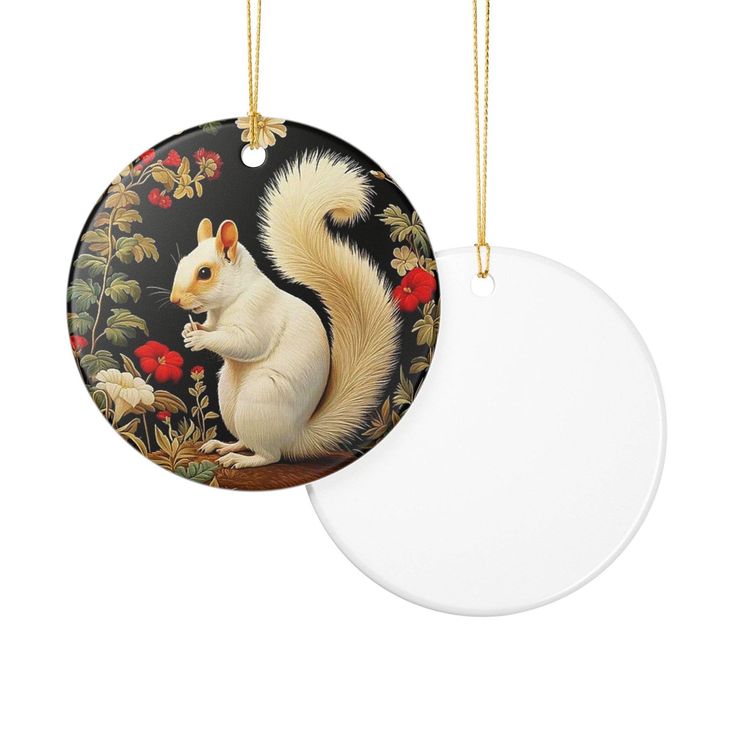 White Squirrel,  William Morris Christmas Ornament, Museum