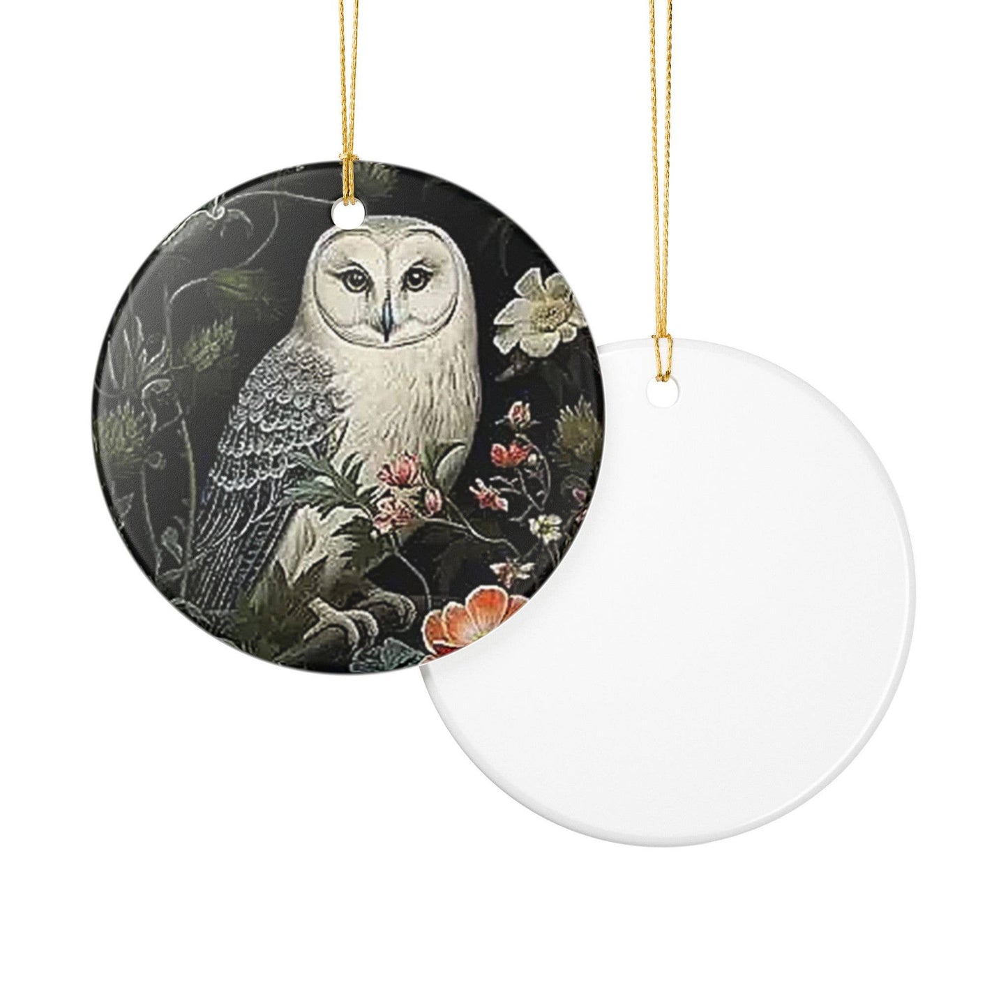 Snowy Owl William Morris Christmas Ornament