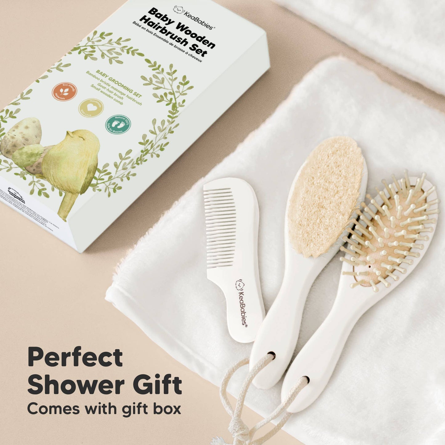 KeaBabies Baby Hair Brush and Comb Set