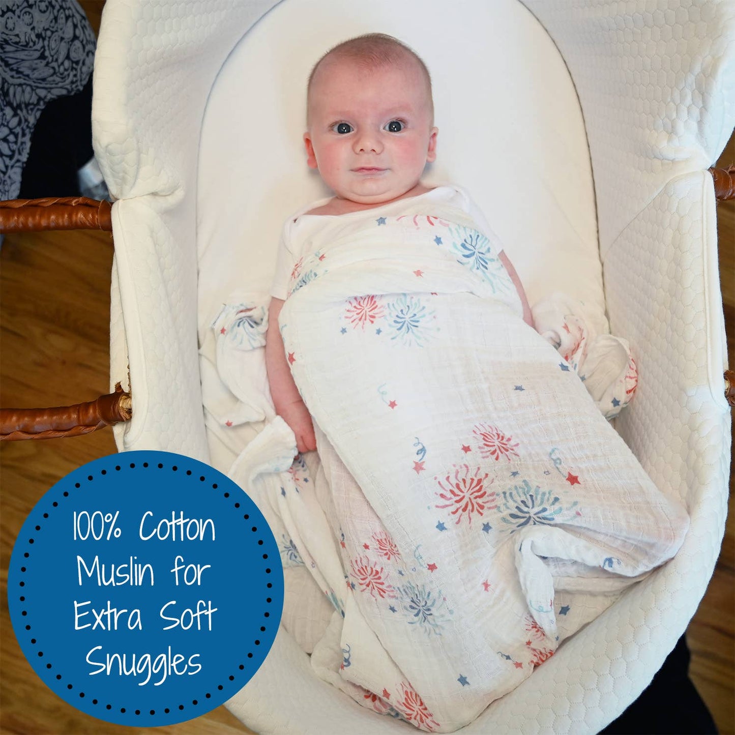 Baby Muslin Swaddle Blanket 47x47 You're a Firework