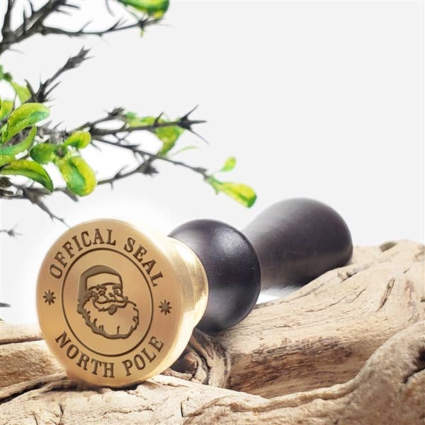 Christmas Wax Seal Stamps on  a 1" die- Rosewood Handle
