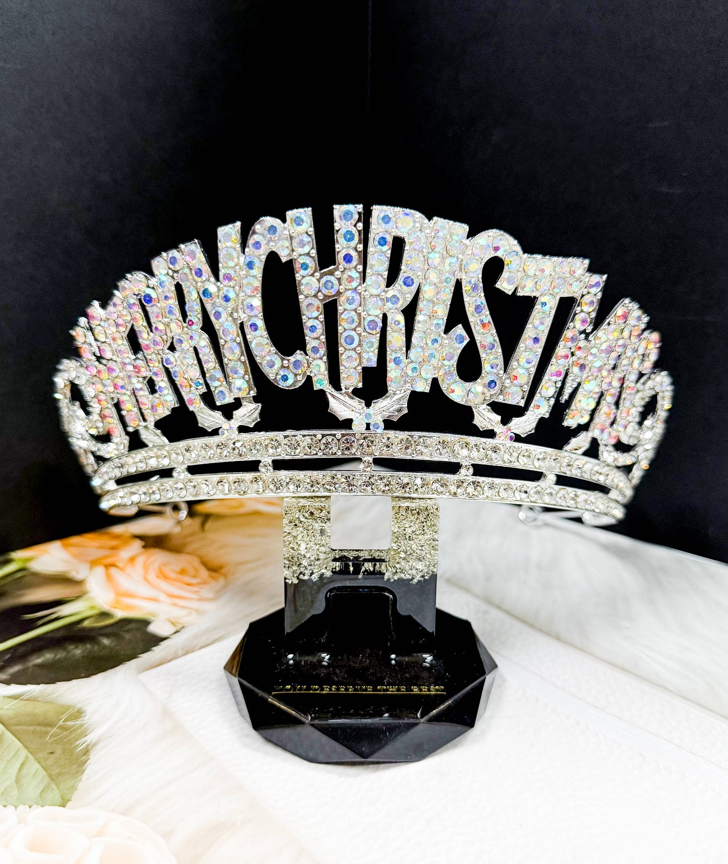 Merry Christmas Crown, Silver Crown, Christmas Tree Decor