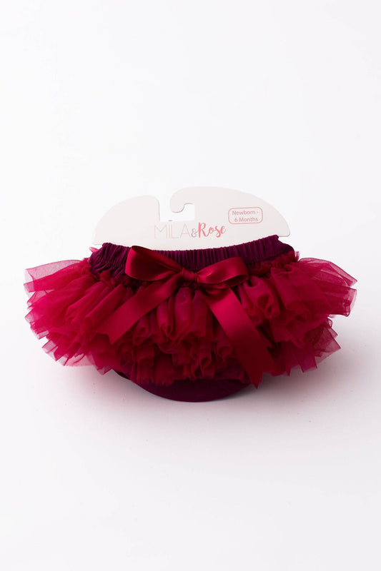 Maroon Ruffle Tutu Bloomer