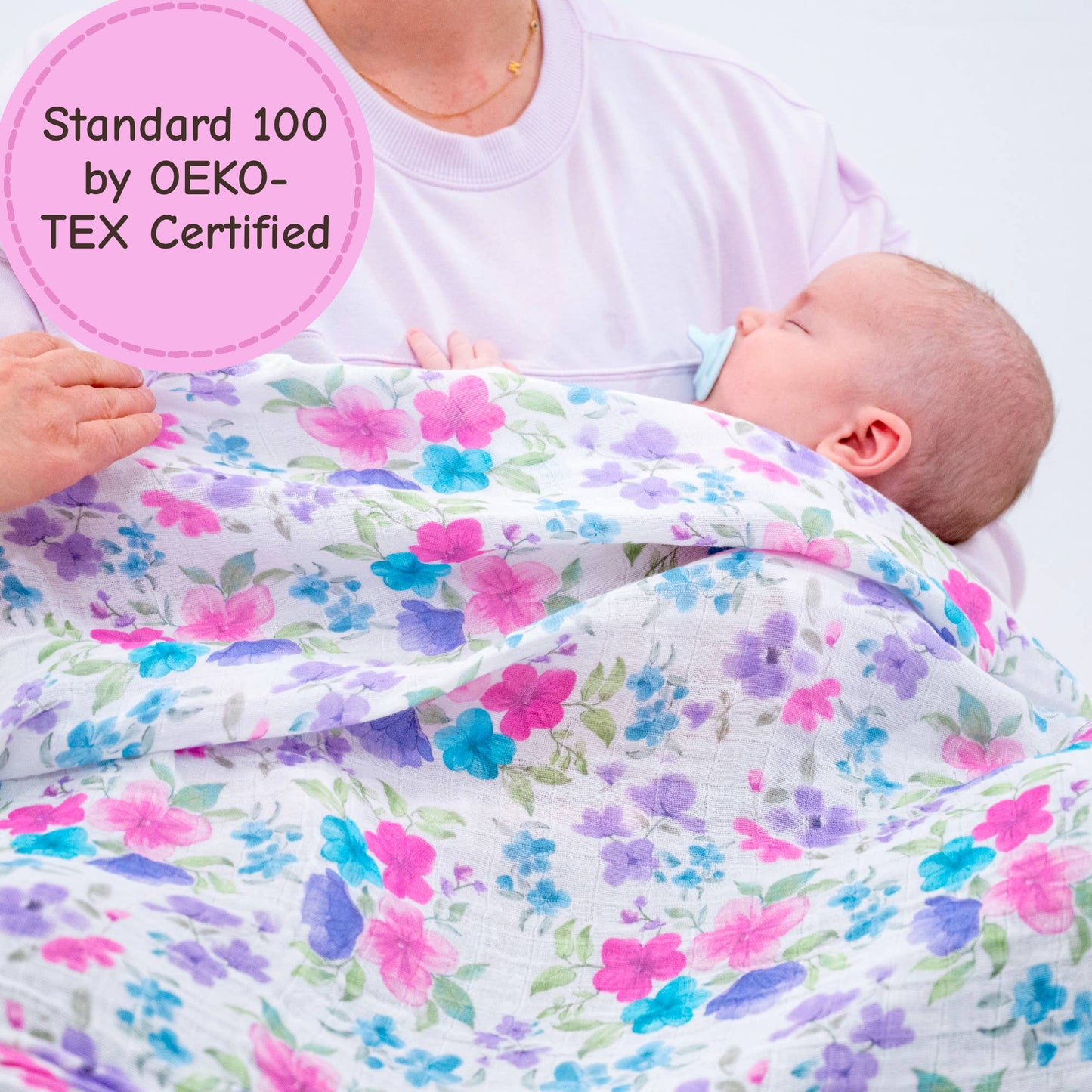 Baby Muslin Swaddle Blanket 47x47 Field of Dreams