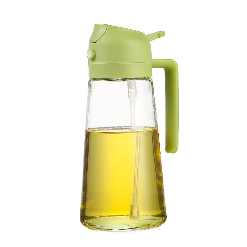2-in-1 Oil Sprayer & Oil Dispenser – 16oz Glass, Oil Bottle