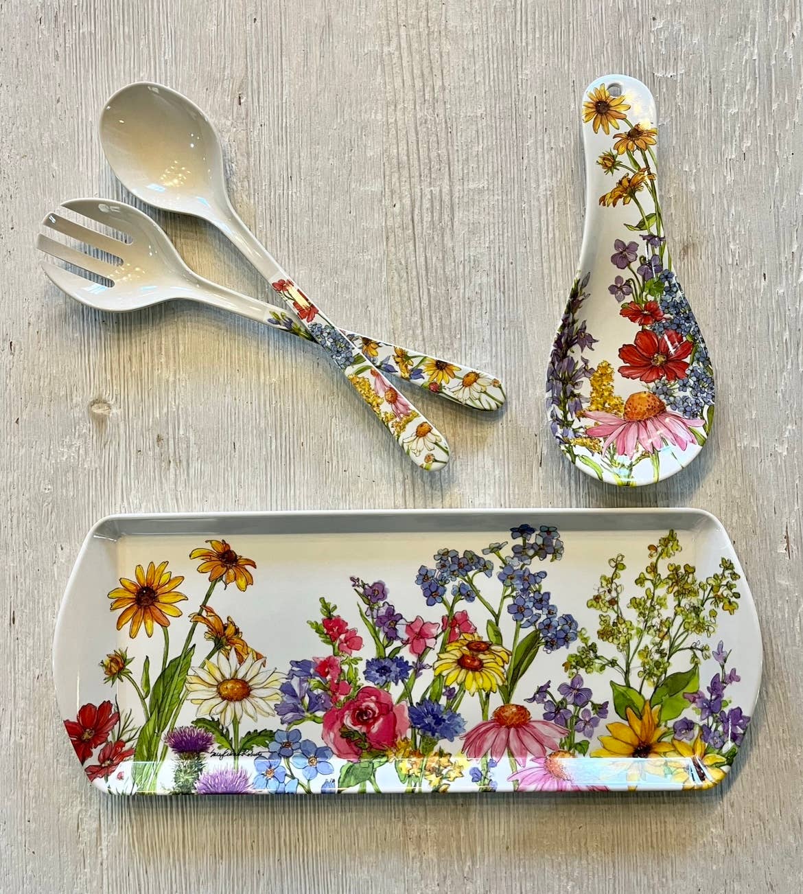 Wildflower Floral Garden Bread/Appetizer Loaf Tray