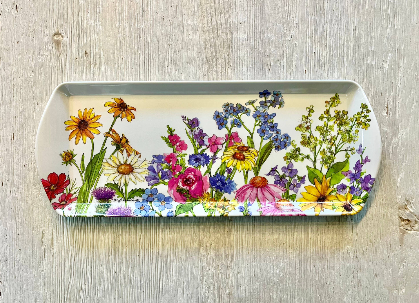 Wildflower Floral Garden Bread/Appetizer Loaf Tray