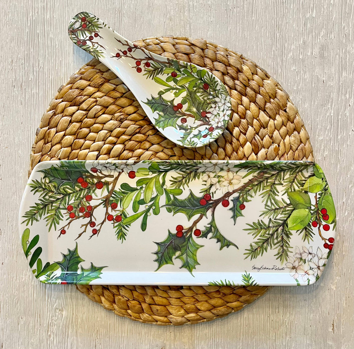 Holly & Berries Christmas Holiday Kitchen Spoon Rest