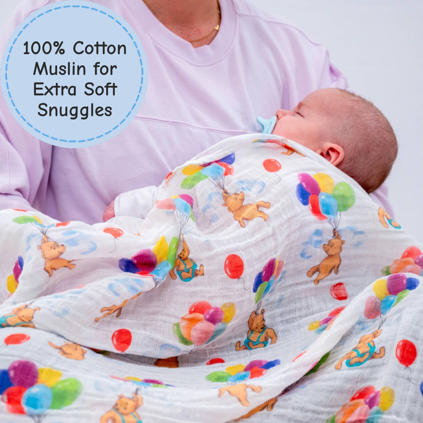 Baby Muslin Swaddle Blanket 47x47 Up, Up & Bear!