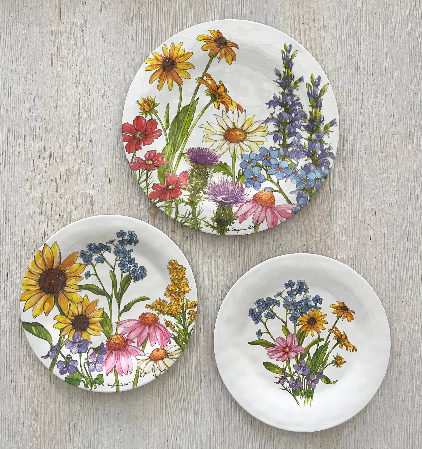 Wildflower Floral Garden Bamboo Dinner Plate