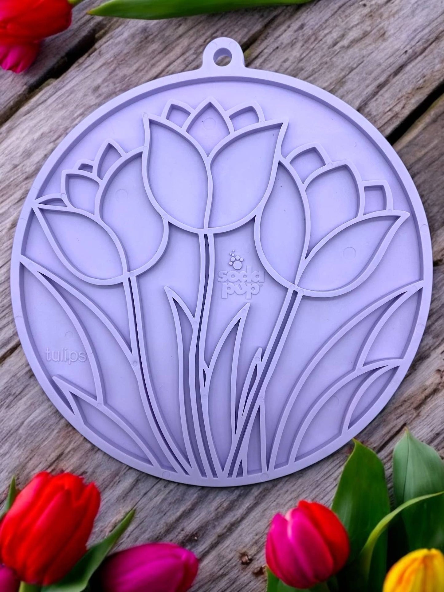 Tulip Design eMat Enrichment Lick Mat With Suction Cups