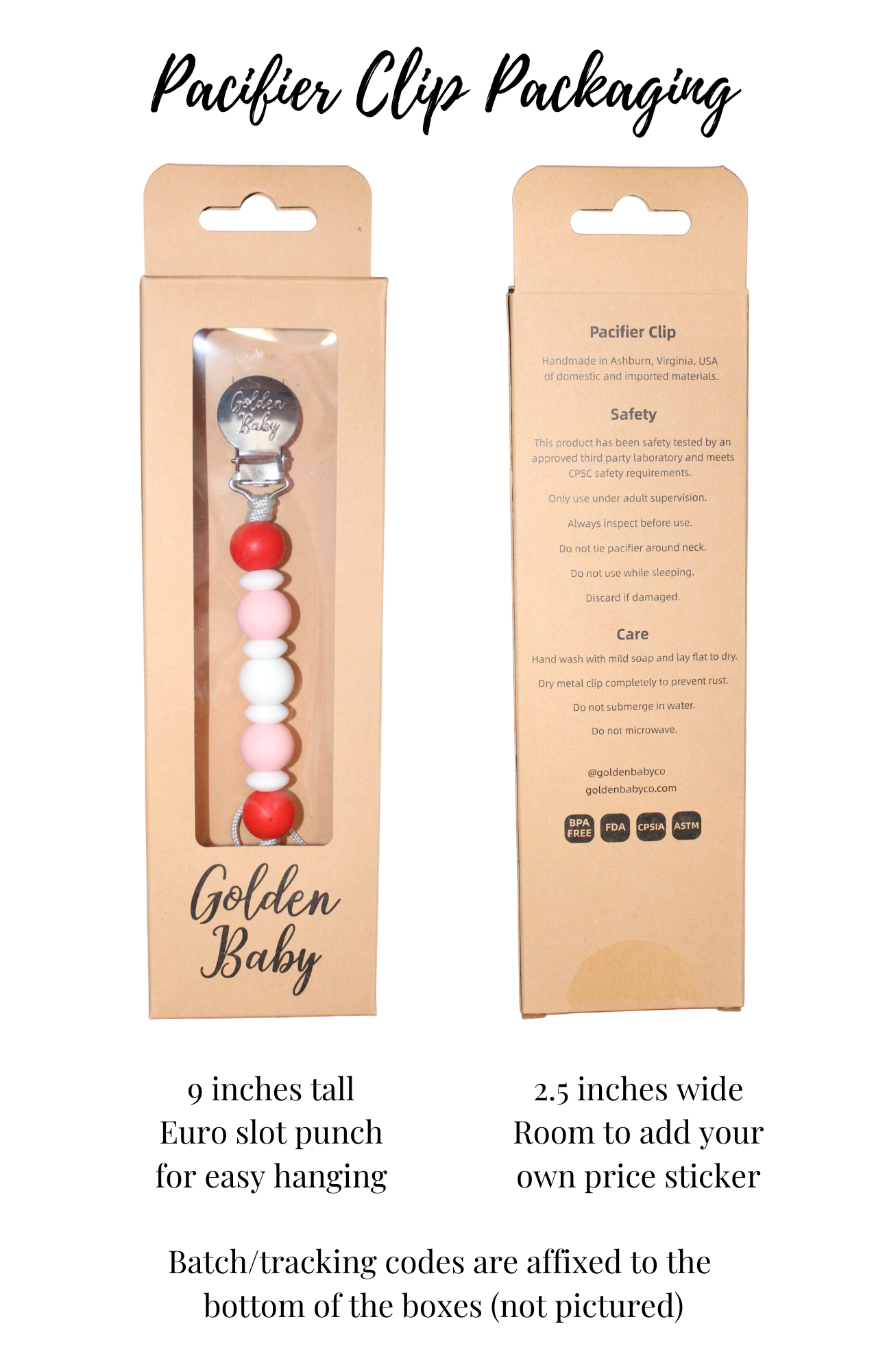 Baseball Pacifier Clip // Red