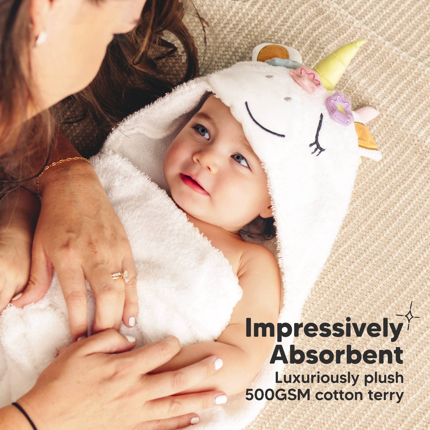 Playpals Hooded Baby Bath Towels for Newborn