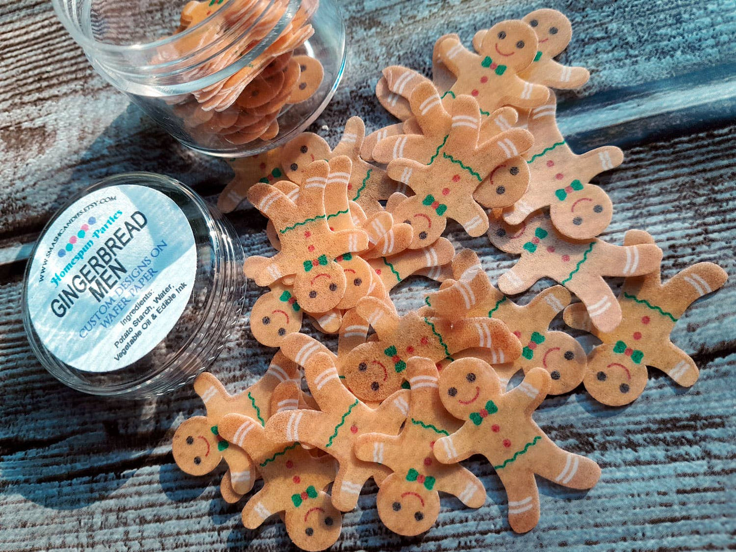 Mini Gingerbread Men Wafer Paper Edible Cake Decorations