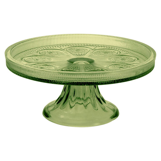 8.25" Round Olive Codi Glass Cake Stand Fall