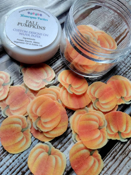 Mini Pumpkins Wafer Paper Edible Cake Decorations