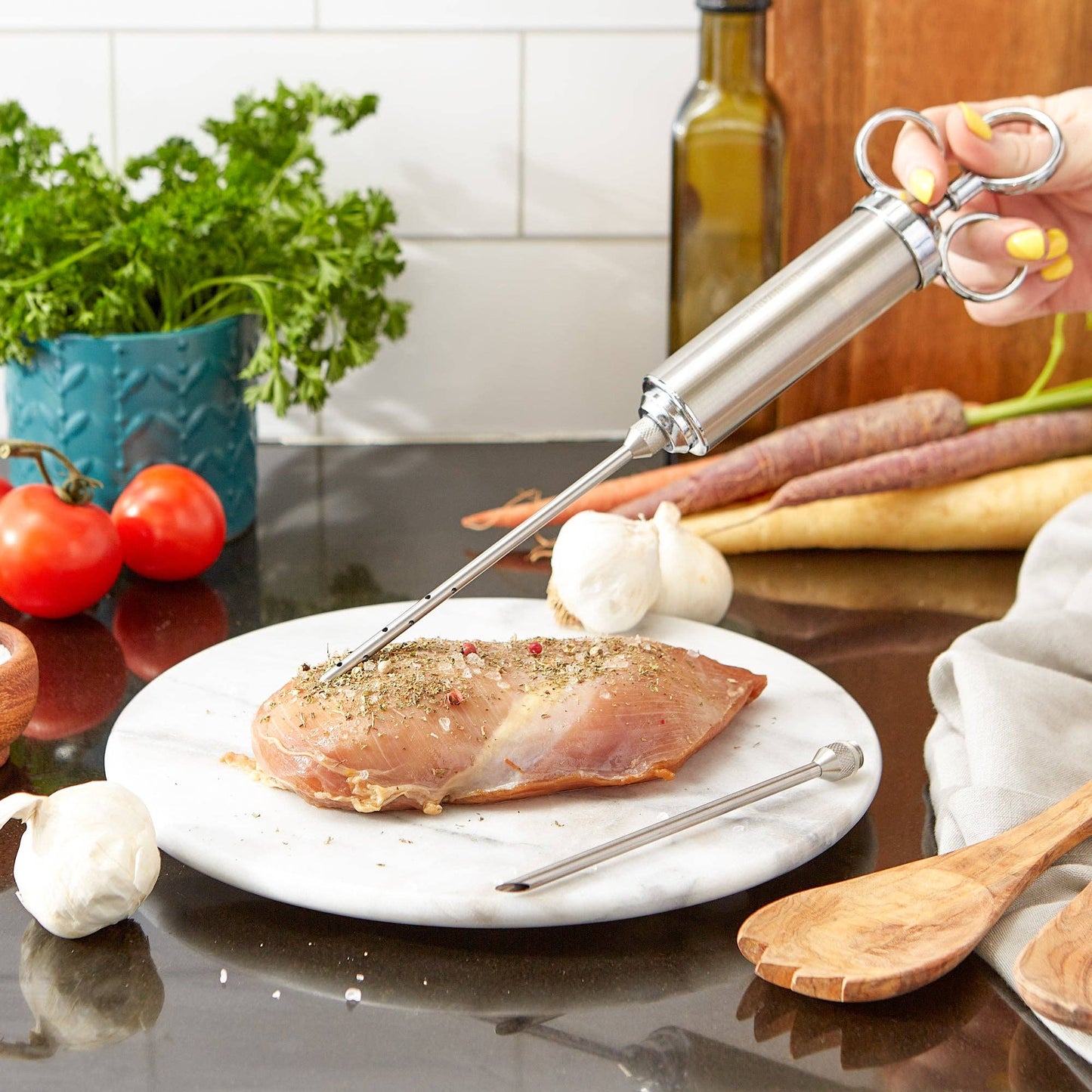 Endurance Stainless Steel Marinade Injector with 2 Tips