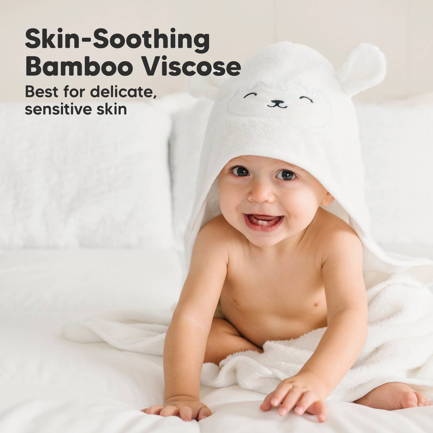 Lamb Cuddle Baby Hooded Towel