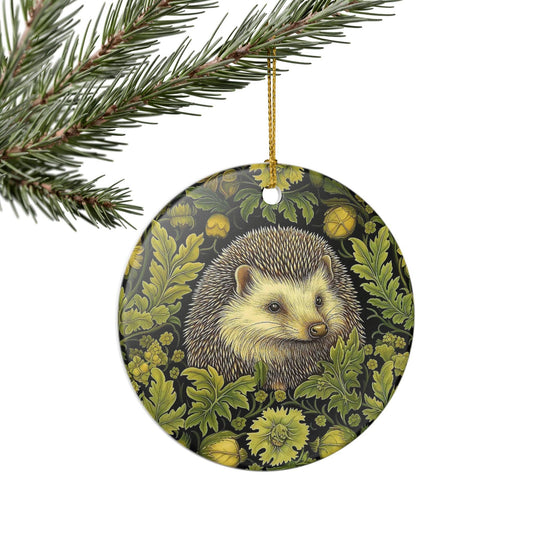 Hedgehog William Morris Christmas Ornament