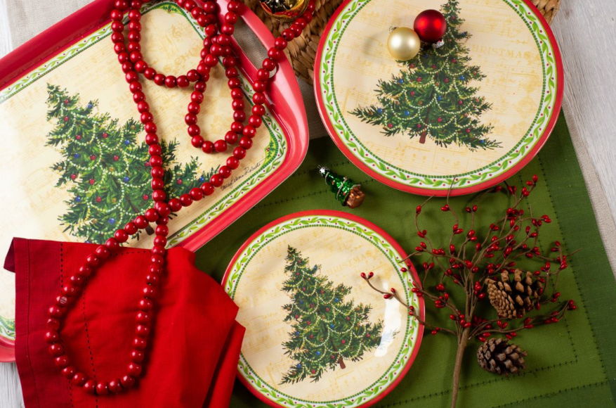 Merry Christmas Tree Bamboo Serving Tray/ Hostess Gift