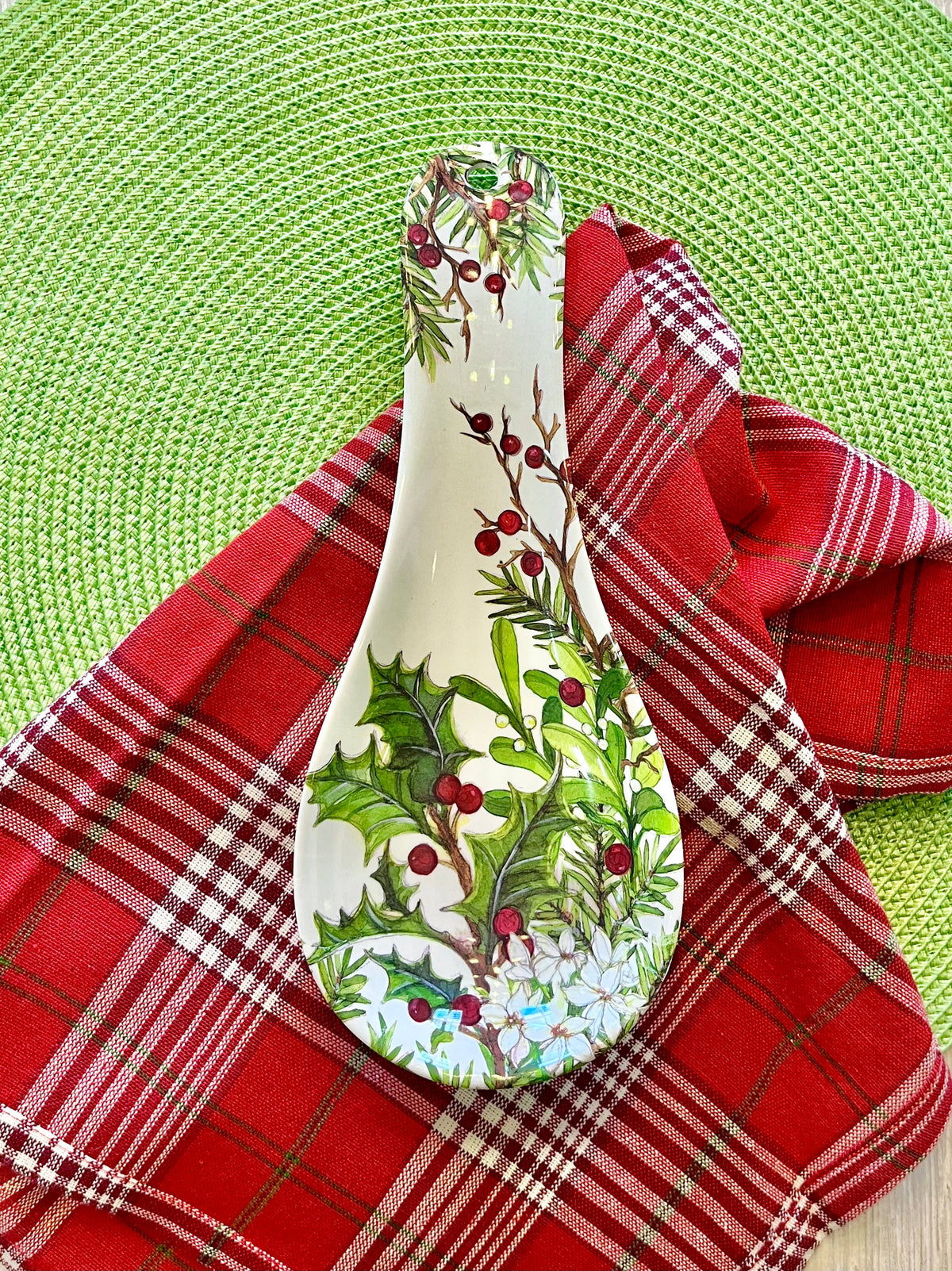 Holly & Berries Christmas Holiday Kitchen Spoon Rest