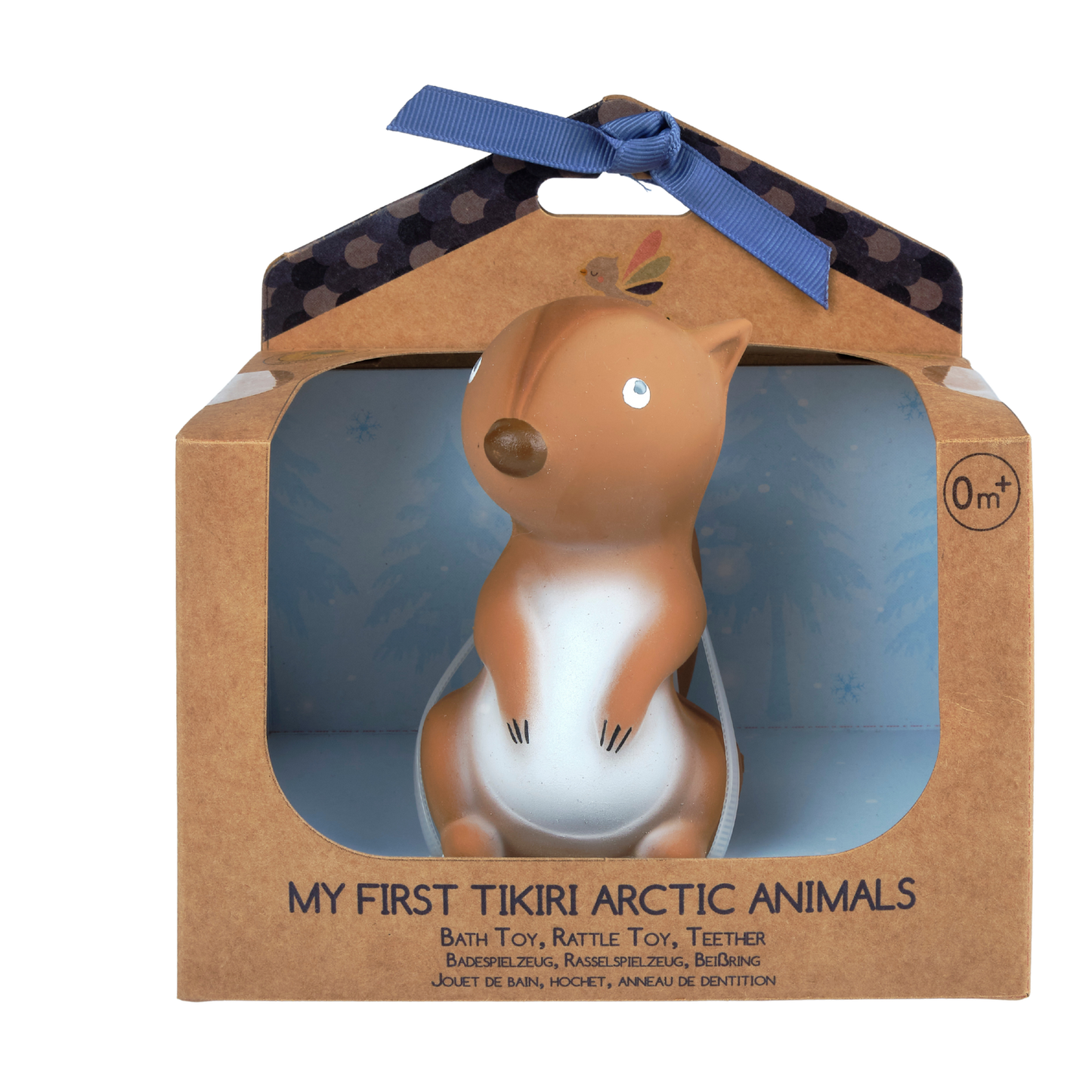 Squirrel Organic Rubber Teether, Rattle & Bath Toy