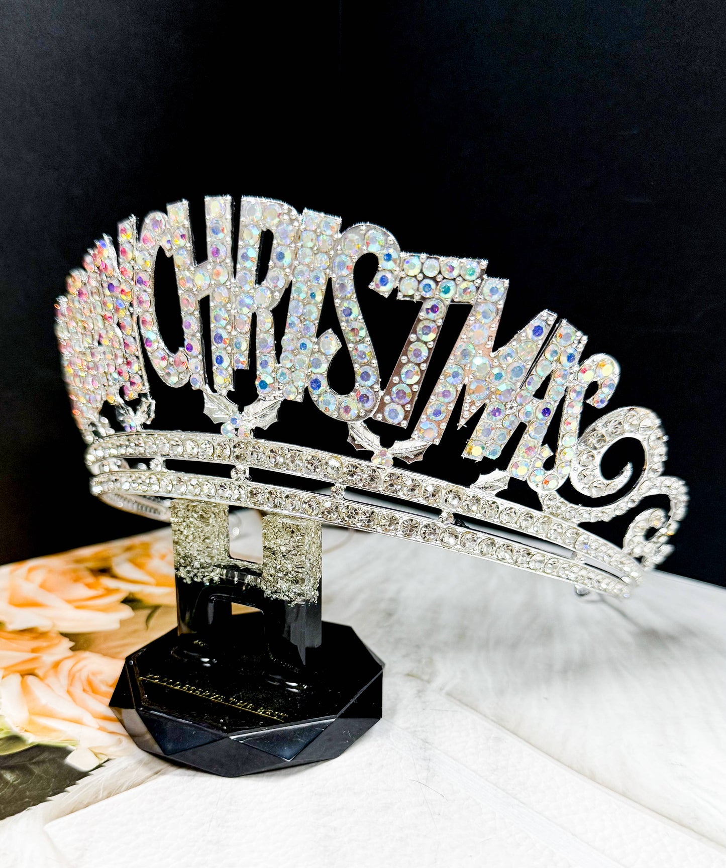 Merry Christmas Crown, Silver Crown, Christmas Tree Decor