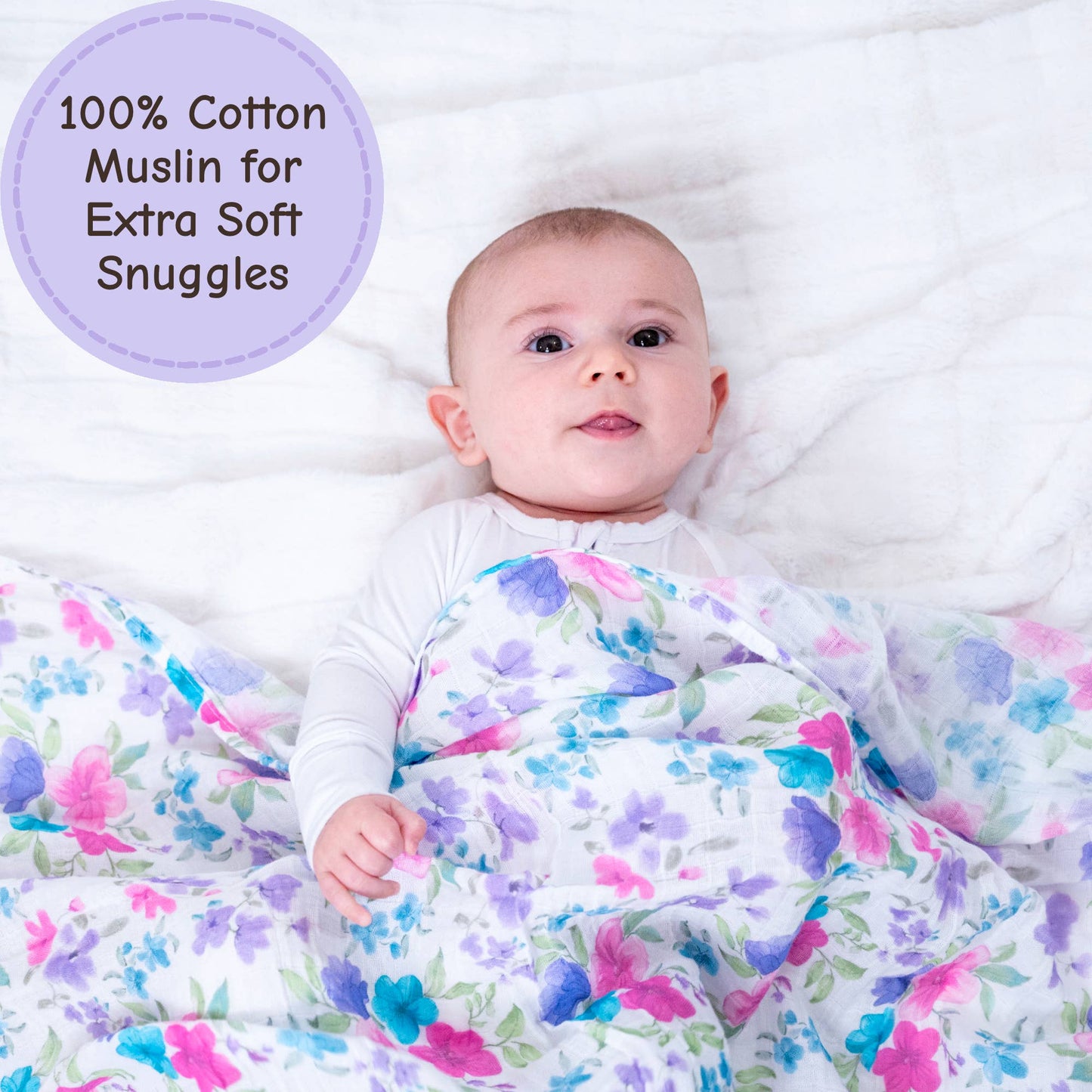 Baby Muslin Swaddle Blanket 47x47 Field of Dreams