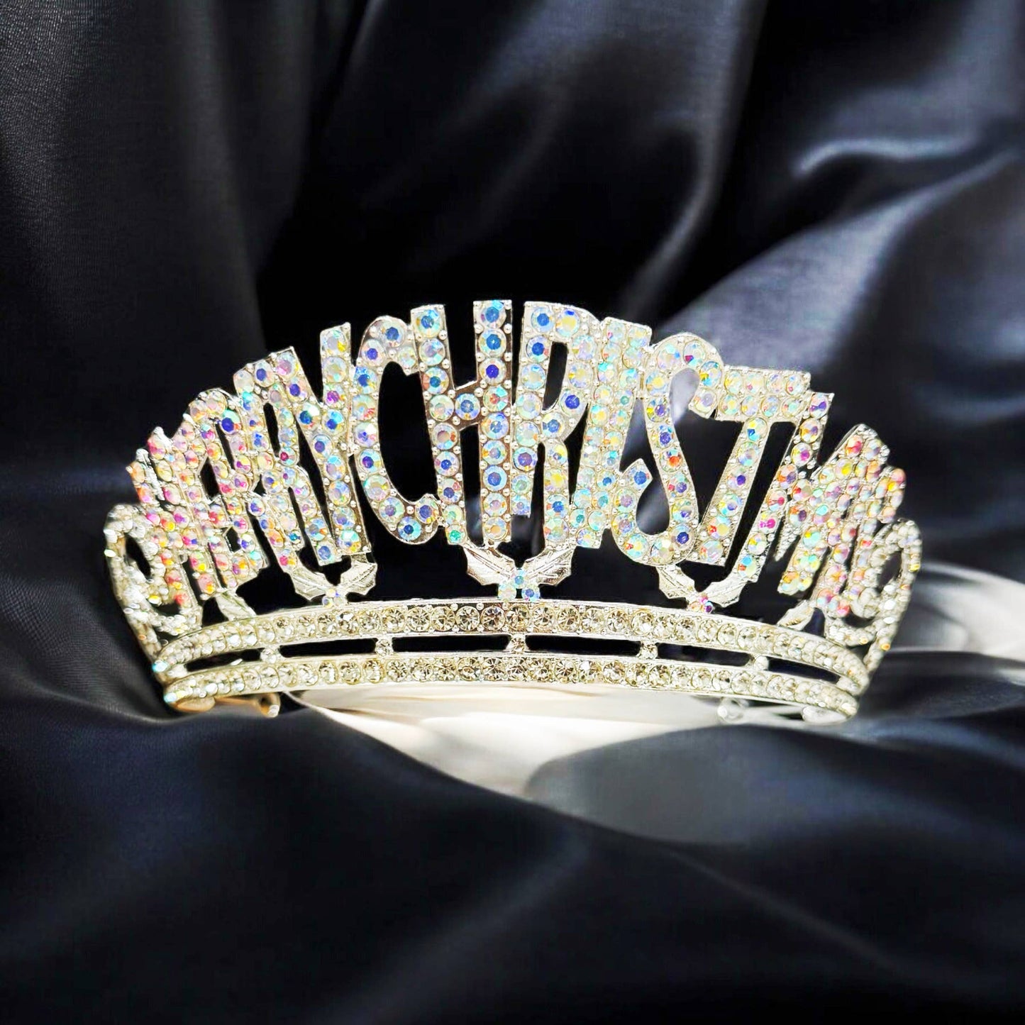 Merry Christmas Crown, Silver Crown, Christmas Tree Decor