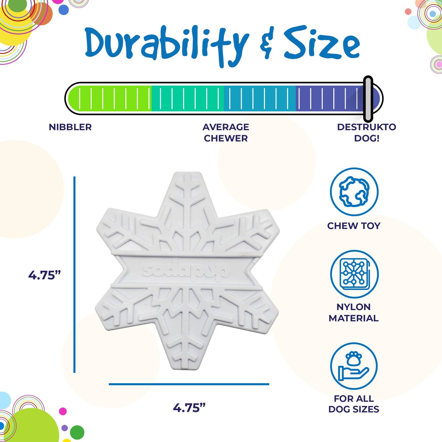 Snowflake Ultra Durable Christmas Nylon Dog Chew Toy