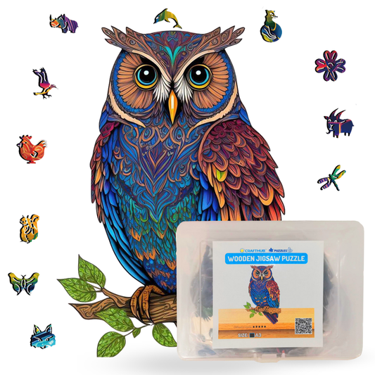Enchanting Owl Wooden Jigsaw Puzzle - Perfect Gift
