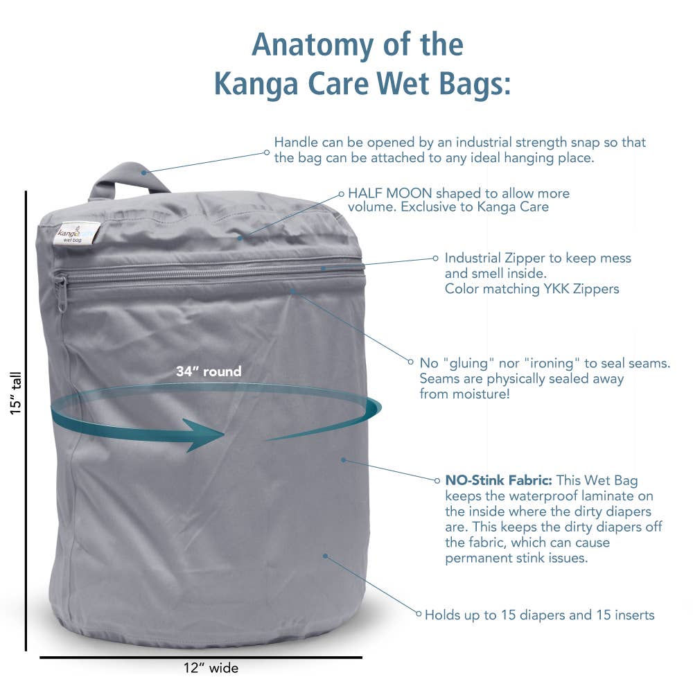 Portable Wet Bag with Heavy-Duty Zipper