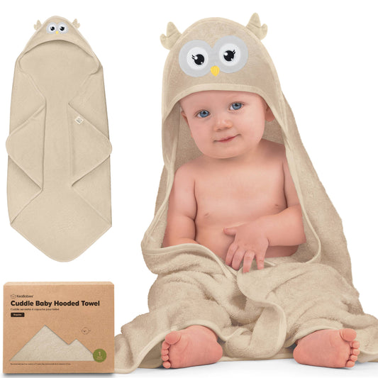 Owl Cuddle Baby Hooded Towel