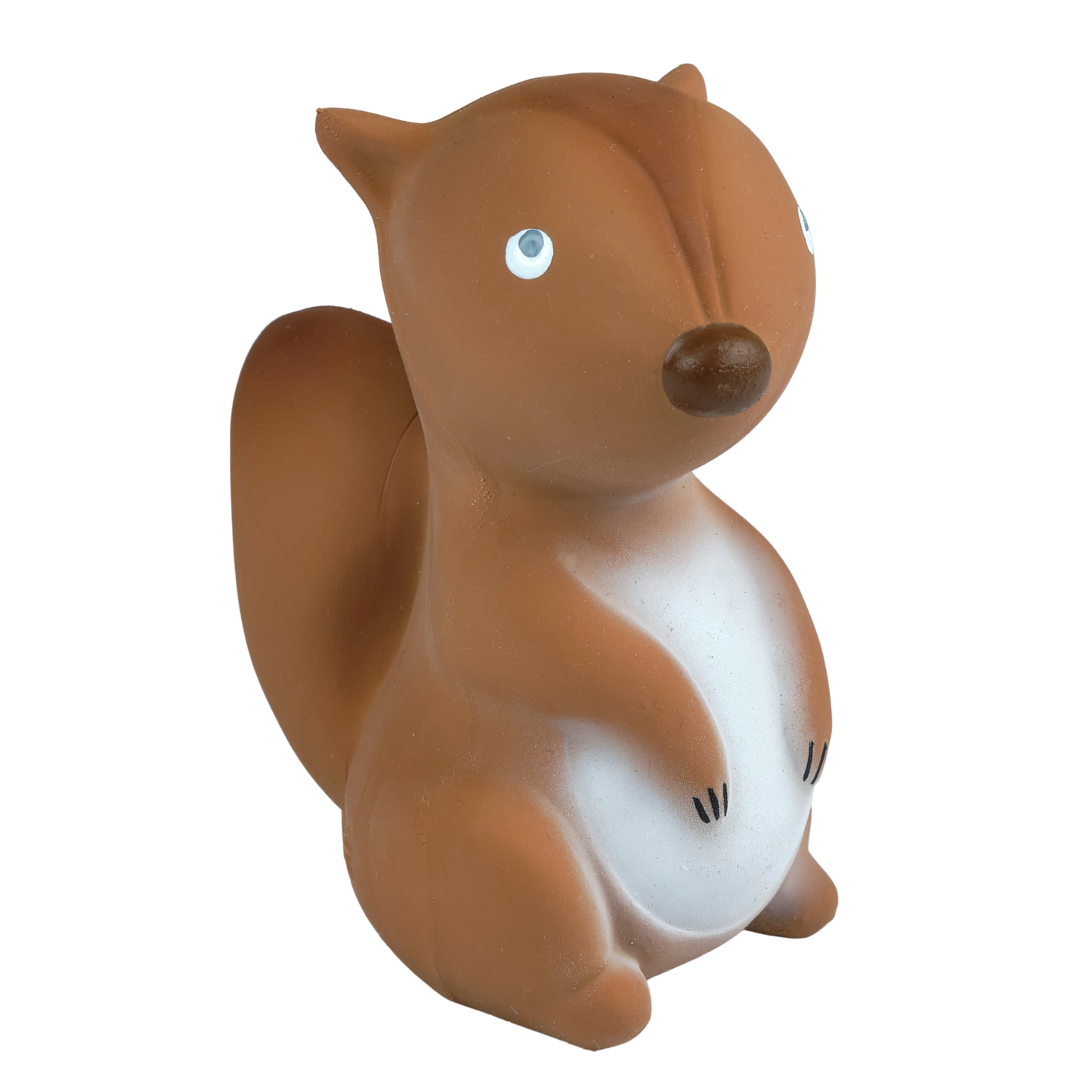 Squirrel Organic Rubber Teether, Rattle & Bath Toy