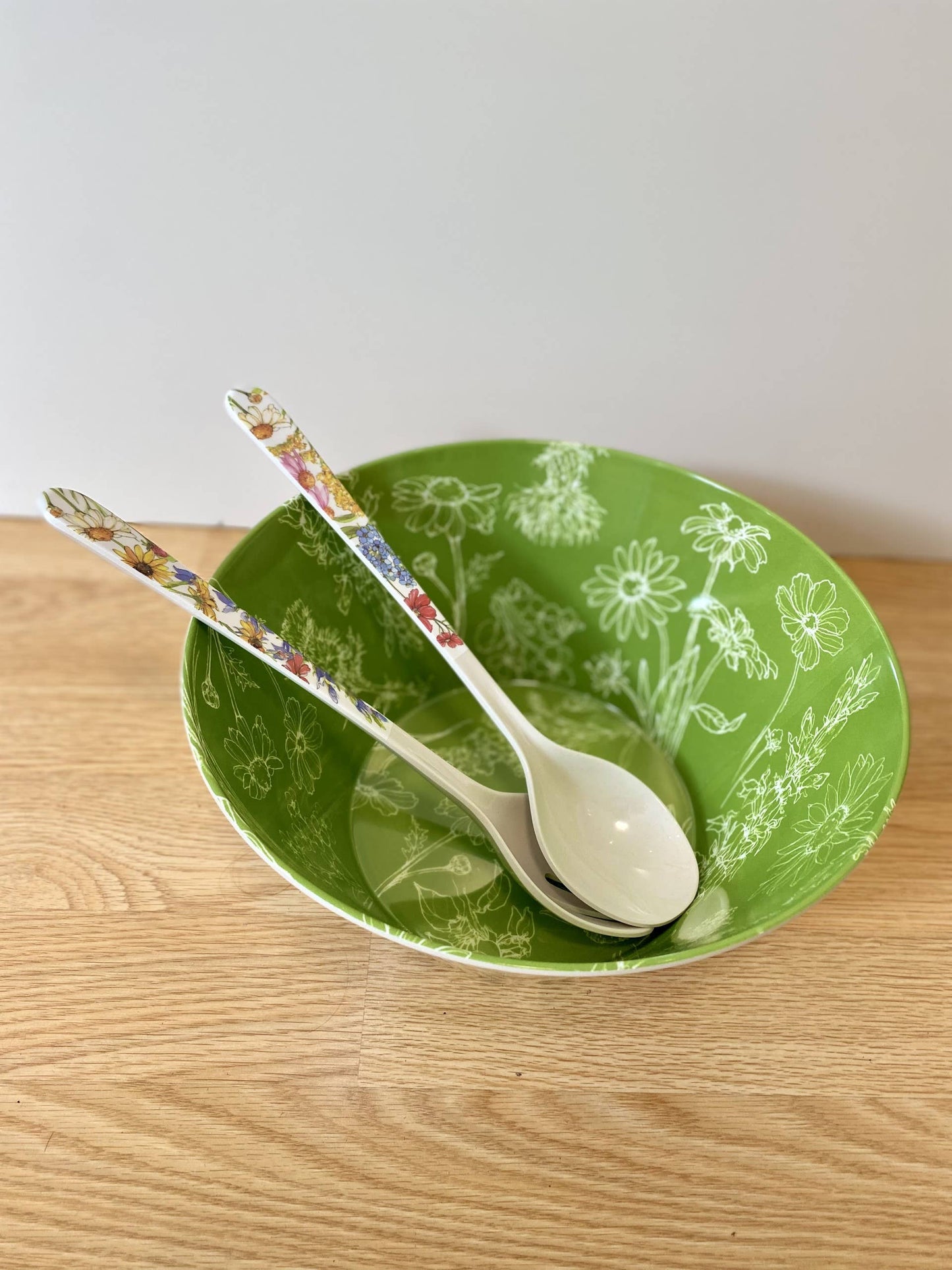 Wildflower Floral Serving Salad Pasta Bowl