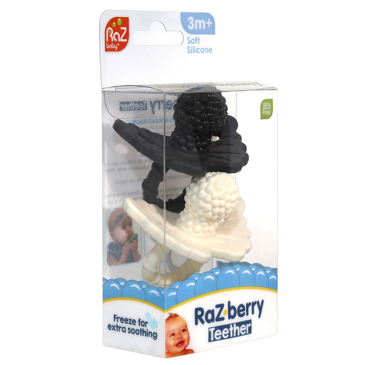 RaZberry Silicone Teether 2PK - Black & White