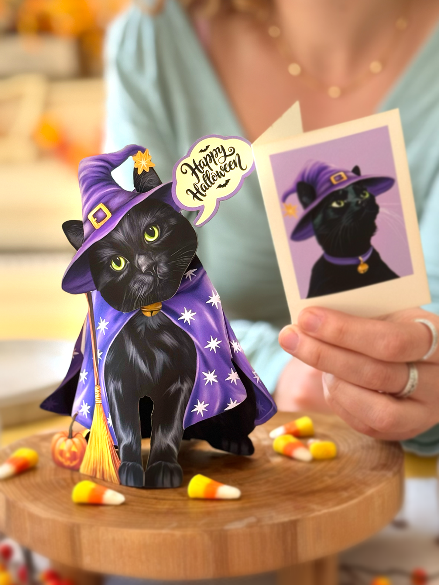 Mini Halloween Cat Pop-up Greeting Cards