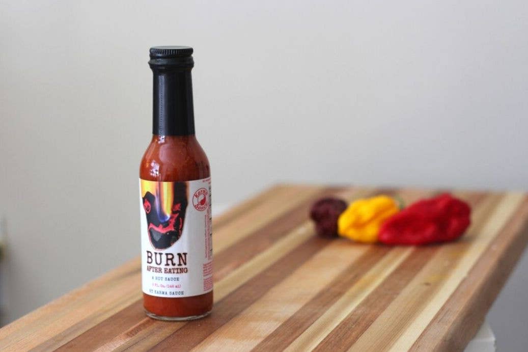 Burn After eating hot sauce