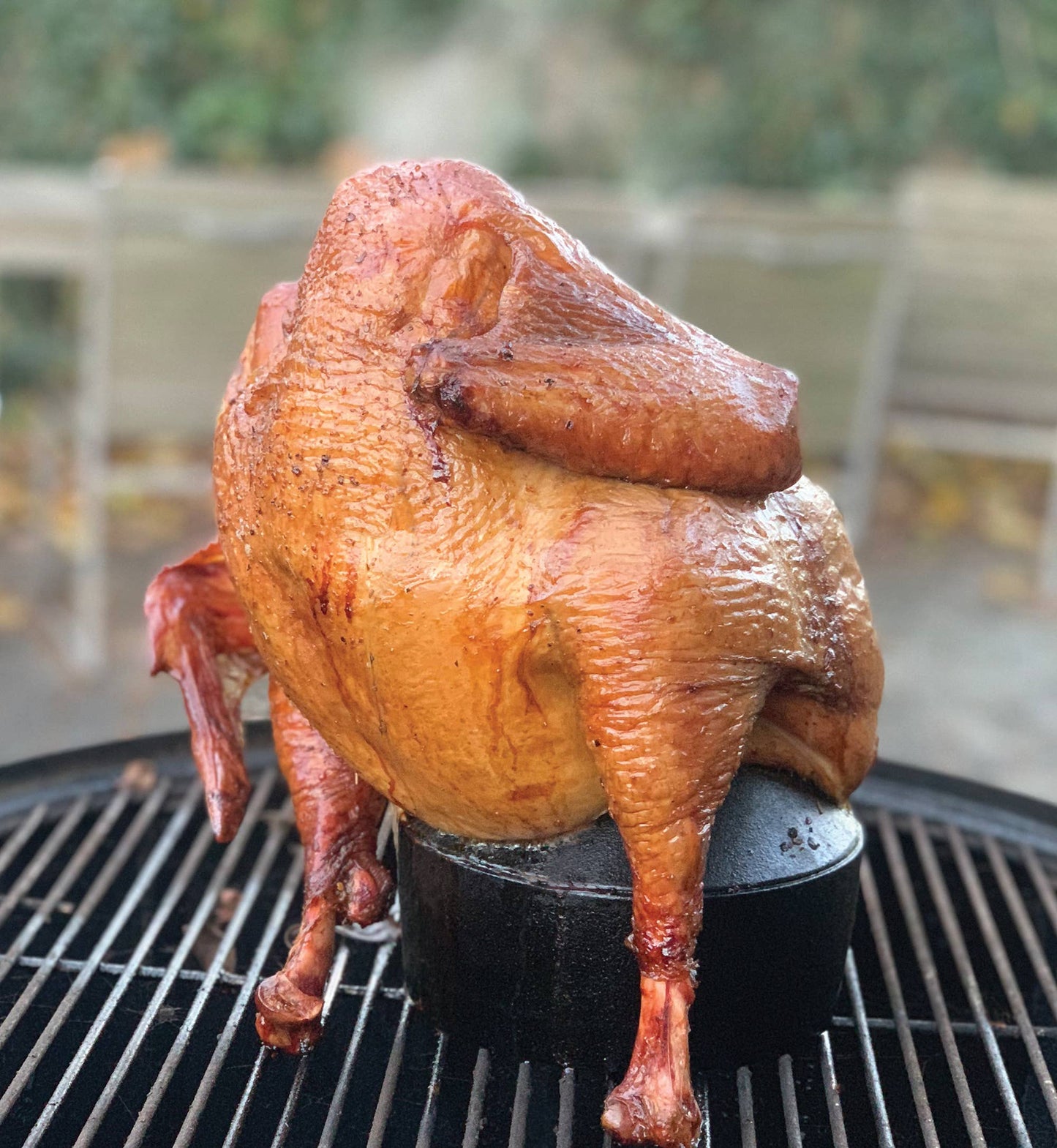 Outset Cast Iron Beer Can Chicken Holder and Flavor Infuser