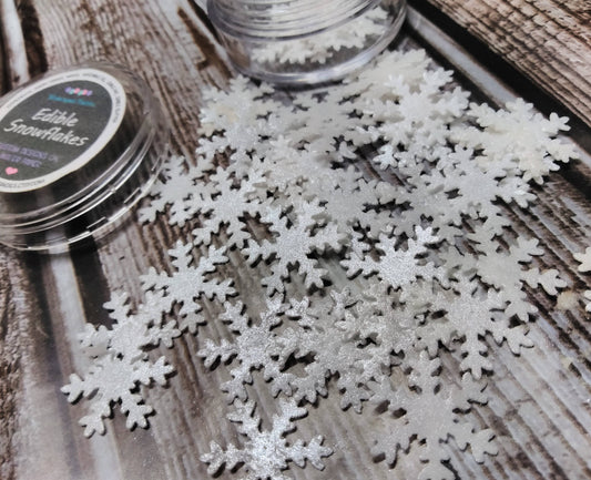 Mini White Snowflakes Wafer Paper Edible Cake Decorations