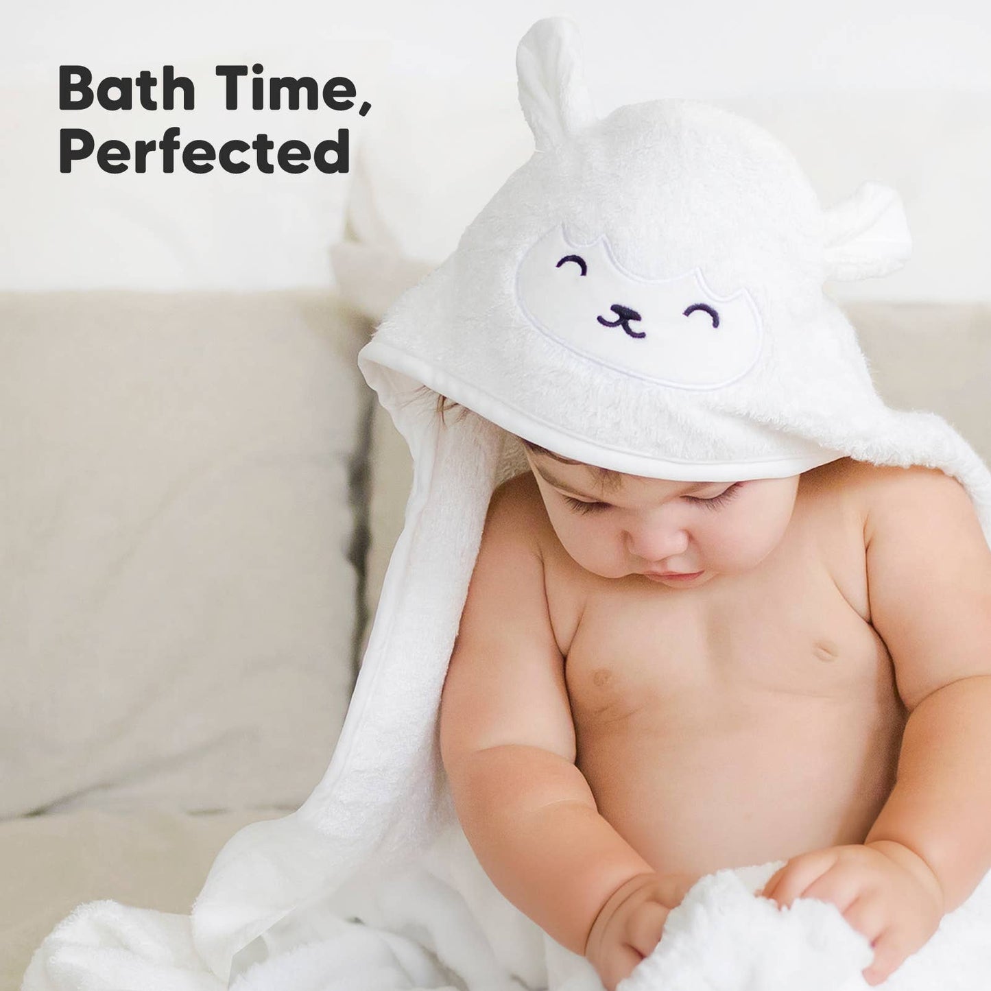 Lamb Cuddle Baby Hooded Towel