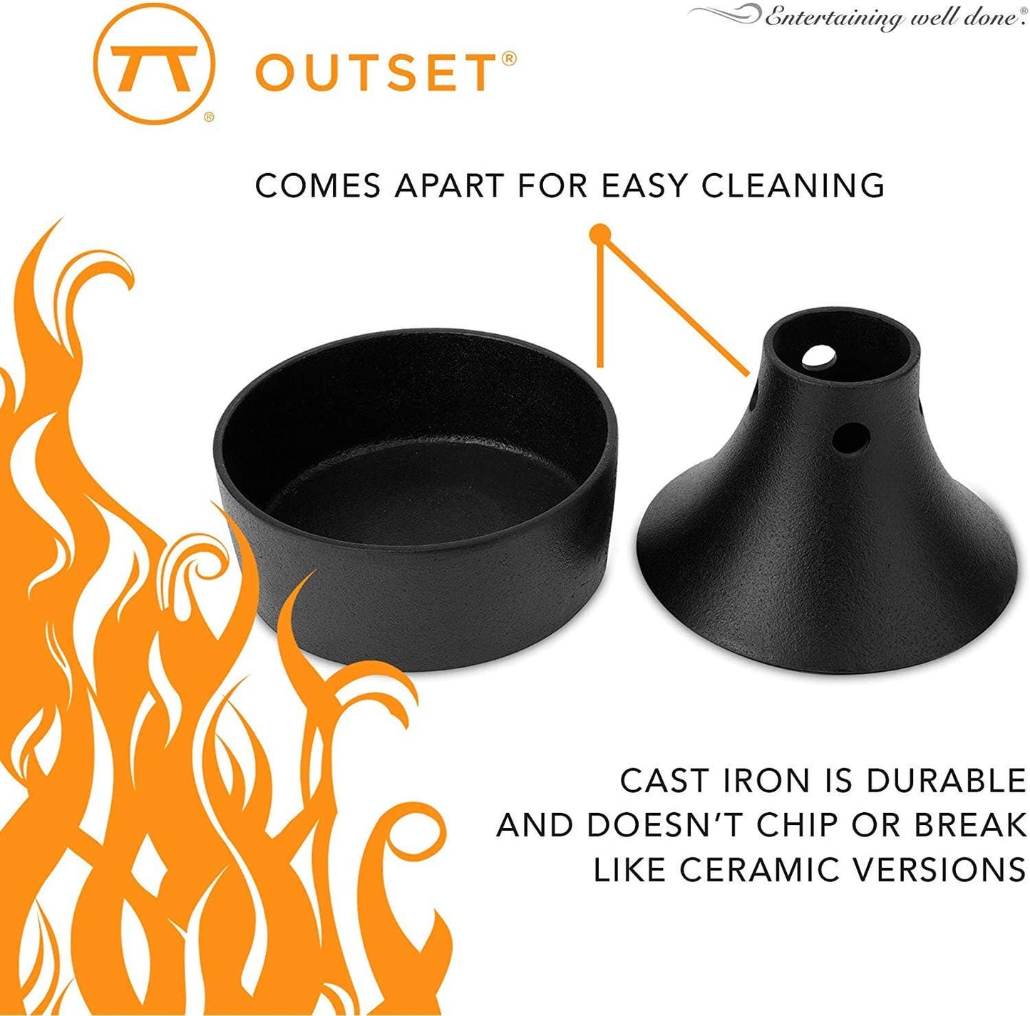 Outset Cast Iron Beer Can Chicken Holder and Flavor Infuser