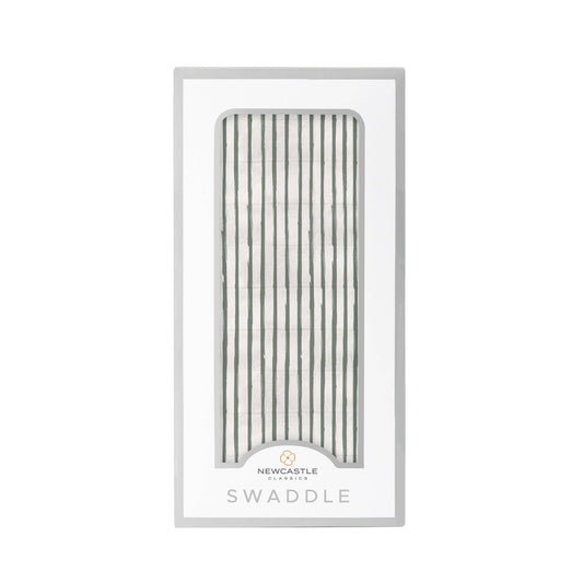 Sage Green Stripe Bamboo Swaddle